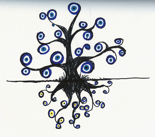 Evil Eye Tree Sketch