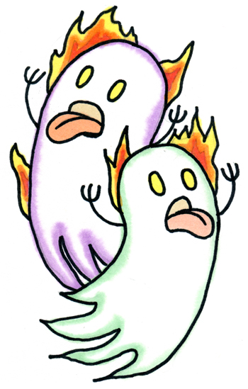 Ghosts on fire